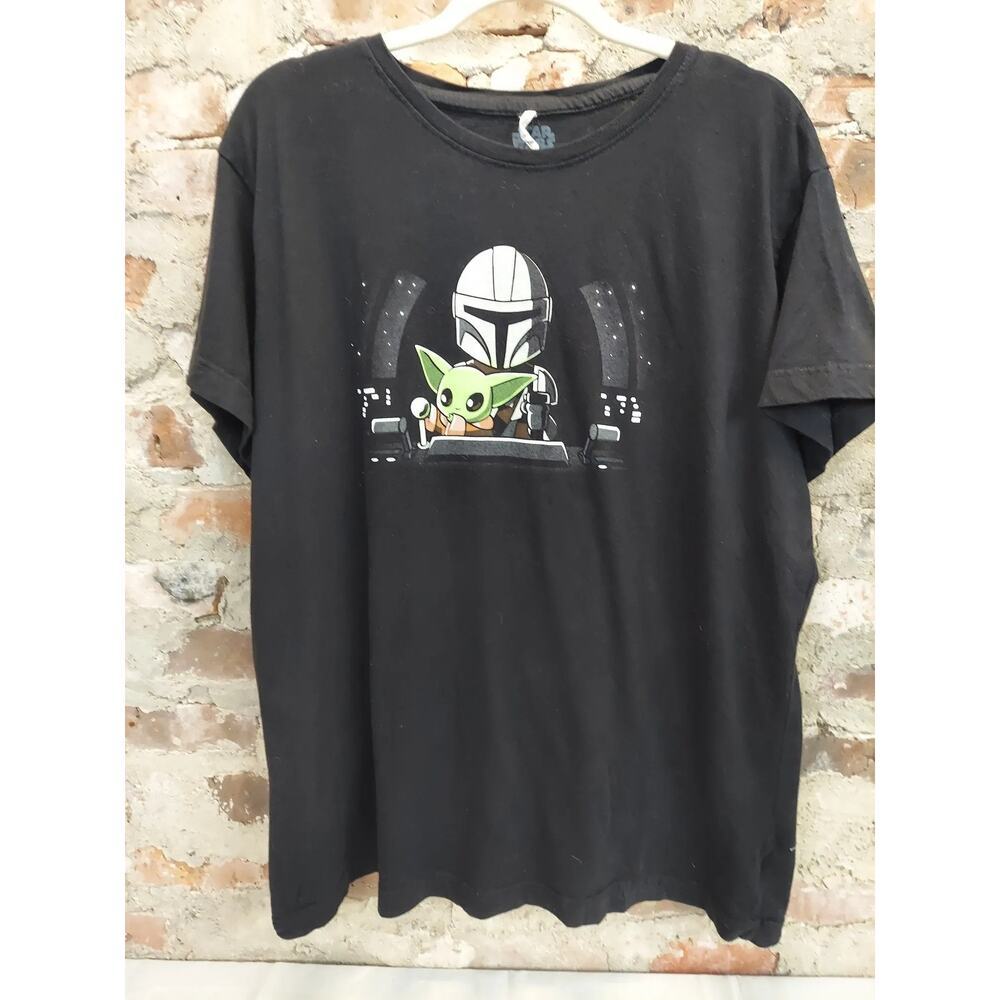 Star Wars The Mandalorian Grogu Baby Yoda TeeTurtle Mens  2xl T-Shirt Black